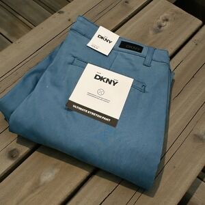 DKNY Ultimate Stretch Stanton Slim-Fit 5-Pocket Men's Navy Blue Pants 34x32
